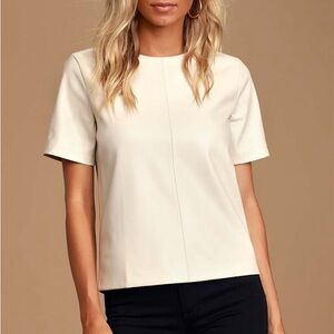 Lulu’s Vegan Leather Short Sleeve Top